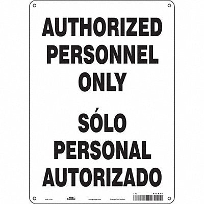 CONDOR 472H16 Safety Sign 14 in x 10 in Polyethylene