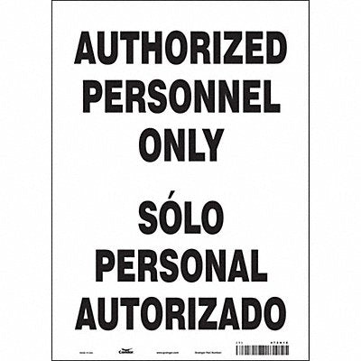 CONDOR 472H18 Safety Sign 14 inx10 in Vinyl