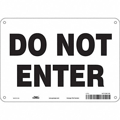 CONDOR 472H30 Safety Sign 7 in x 10 in Aluminum