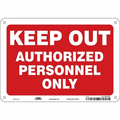 CONDOR 472H50 Safety Sign 7 in H x 10 in W Aluminum