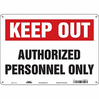 CONDOR 472H57 Safety Sign 10 inx14 in Aluminum