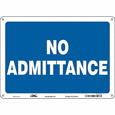 CONDOR 472H72 Safety Sign 10 in x 14 in Aluminum