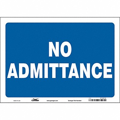 CONDOR 472H76 Safety Sign 10 inx14 in Vinyl