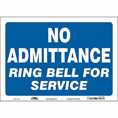 CONDOR 472H88 Safety Sign 10 in x 14 in Vinyl
