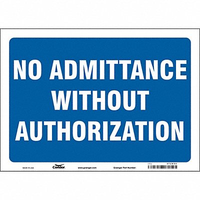 CONDOR 472H94 Safety Sign 10 in x 14 in Vinyl