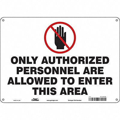 CONDOR 472H98 Safety Sign 10 inx14 in Polyethylene