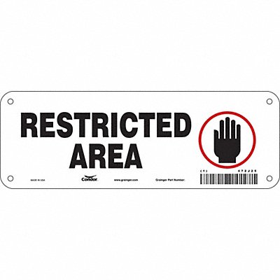 CONDOR 472J25 Safety Sign 3.5in x 10in Aluminum