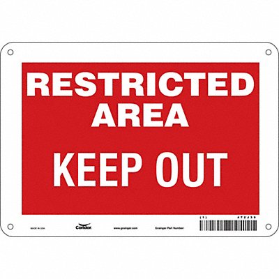 CONDOR 472J39 Safety Sign 7 inx10 in Polyethylene