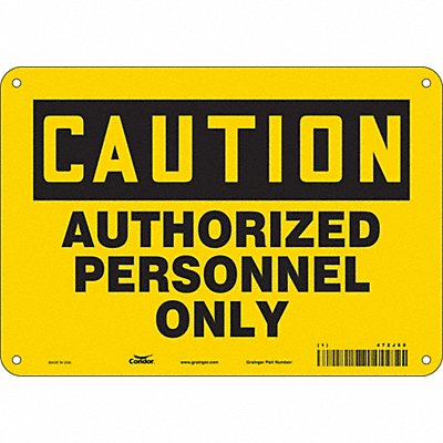 CONDOR 472J65 Safety Sign 7 in x 10 in Aluminum