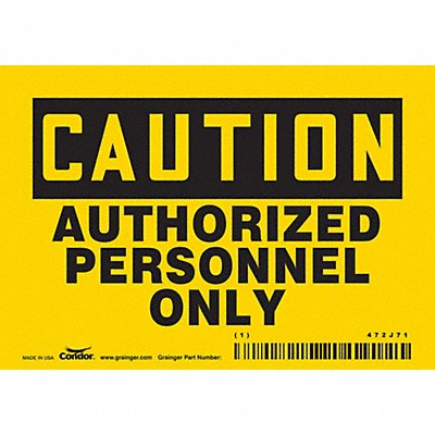 CONDOR 472J71 Safety Sign 3.5in x 5in Vinyl