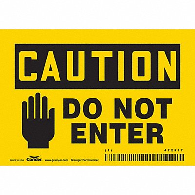 CONDOR 472K17 Safety Sign 3.5in x 5in Vinyl