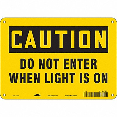 CONDOR 472K23 Safety Sign 7 in x 10 in Polyethylene