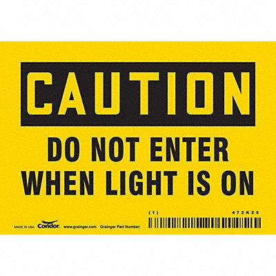 CONDOR 472K25 Safety Sign 3.5in x 5in Vinyl