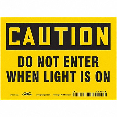 CONDOR 472K26 Safety Sign 5 in x 7 in Vinyl