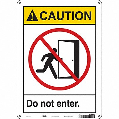 CONDOR 472K37 Safety Sign 14 inx10 in Aluminum