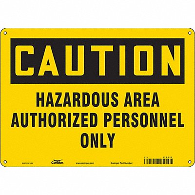 CONDOR 472K50 Safety Sign 10 in x 14 in Aluminum