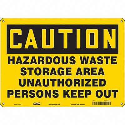 CONDOR 472K62 Safety Sign 10 inx14 in Polyethylene