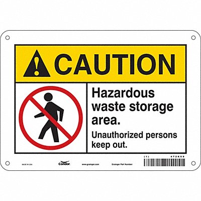 CONDOR 472K69 Safety Sign 7 inx10 in Polyethylene