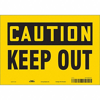 CONDOR 472K81 Safety Sign 7 inx10 in Vinyl