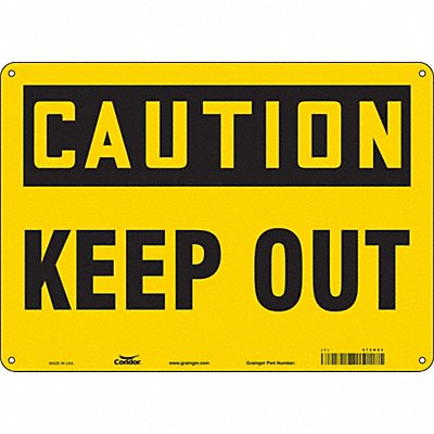 CONDOR 472K82 Safety Sign 10 in x 14 in Vinyl