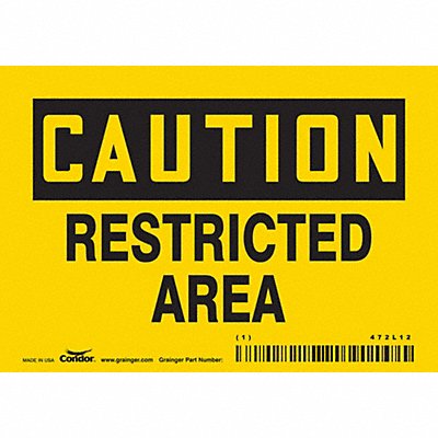 CONDOR 472L12 Safety Sign 3.5in x 5in Vinyl