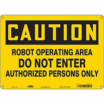 CONDOR 472L17 Safety Sign 10 inx14 in Aluminum