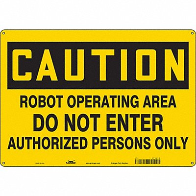 CONDOR 472L18 Safety Sign 14 in x 20 in Aluminum