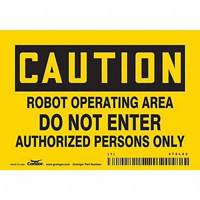 CONDOR 472L23 Safety Sign 3.5in x 5in Vinyl