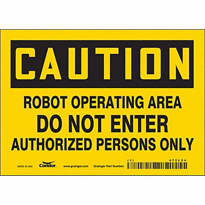 CONDOR 472L24 Safety Sign 5 in x 7 in Vinyl