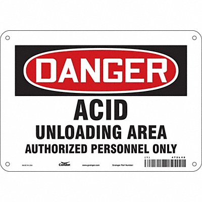 CONDOR 472L46 Safety Sign 7 in x 10 in Polyethylene