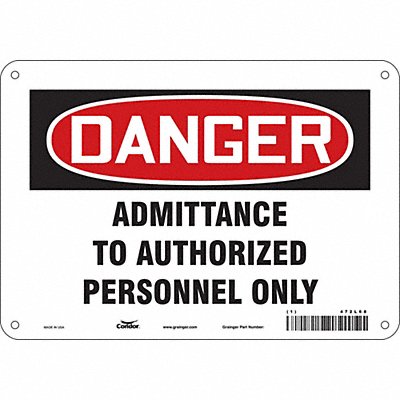 CONDOR 472L68 Safety Sign 7 inx10 in Polyethylene