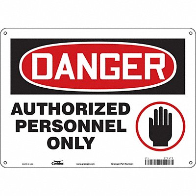 CONDOR 472L79 Safety Sign 10 inx14 in Aluminum