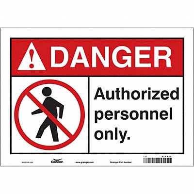 CONDOR 472M15 Safety Sign 10 inx14 in Vinyl