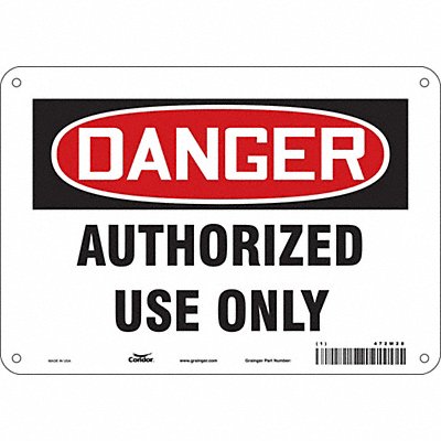 CONDOR 472M28 Safety Sign 7 in x 10 in Aluminum