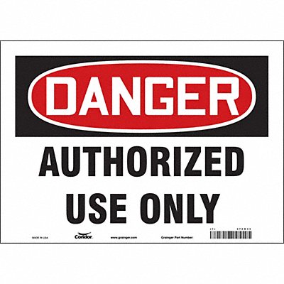 CONDOR 472M33 Safety Sign 10 in x 14 in Vinyl