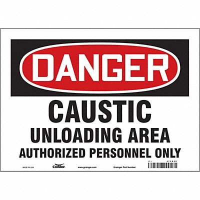 CONDOR 472M56 Safety Sign 10 in x 14 in Vinyl