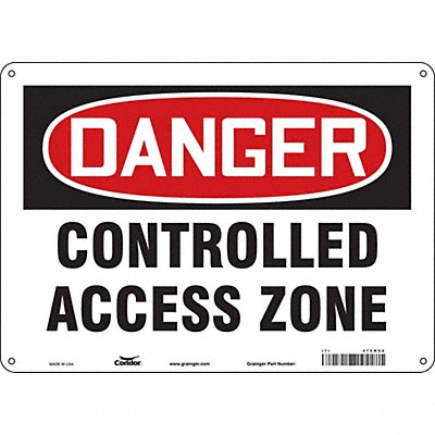 CONDOR 472M62 Safety Sign 10 in x 14 in Vinyl