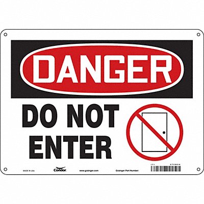 CONDOR 472M64 Safety Sign 10 inx14 in Aluminum