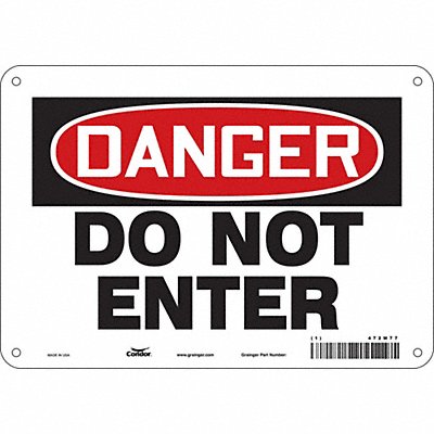 CONDOR 472M77 Safety Sign 7 inx10 in Polyethylene