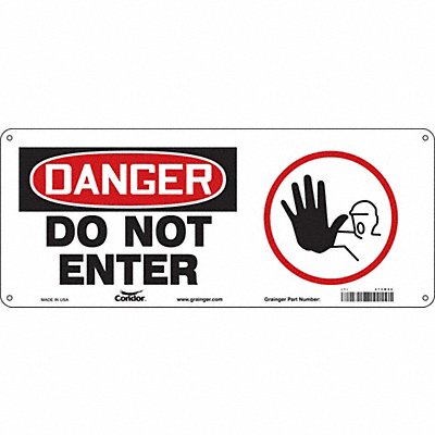 CONDOR 472M86 Safety Sign 7 in x 17 in Aluminum