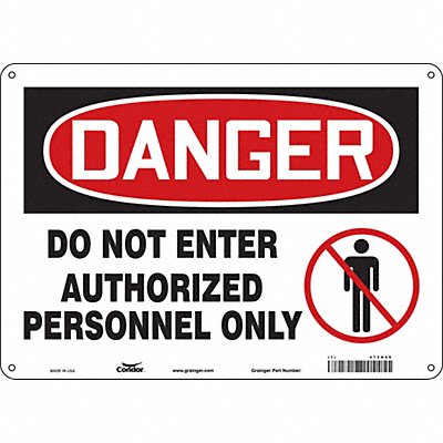 CONDOR 472N06 Safety Sign 10 inx14 in Vinyl