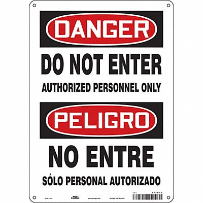 CONDOR 472N18 Safety Sign 14 inx10 in Vinyl