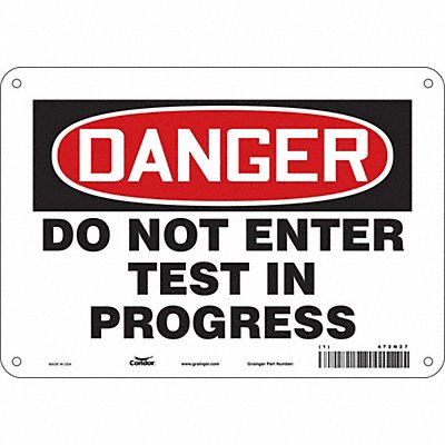 CONDOR 472N27 Safety Sign 7 in x 10 in Aluminum