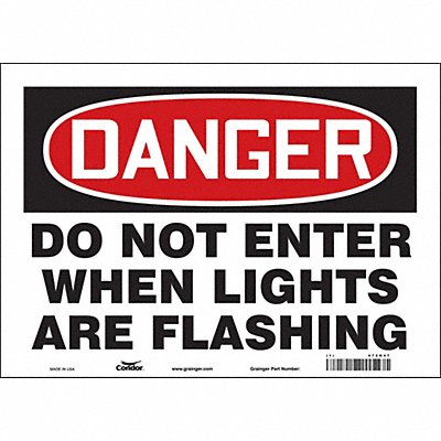 CONDOR 472N47 Safety Sign 10 inx14 in Vinyl