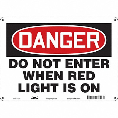CONDOR 472N49 Safety Sign 10 inx14 in Aluminum