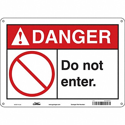 CONDOR 472N61 Safety Sign 10 in x 14 in Vinyl