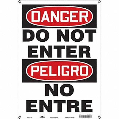 CONDOR 472N71 Safety Sign 20 in x 14 in Aluminum