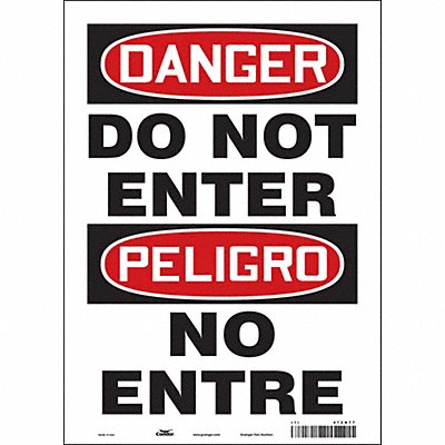 CONDOR 472N77 Safety Sign 14 inx10 in Vinyl