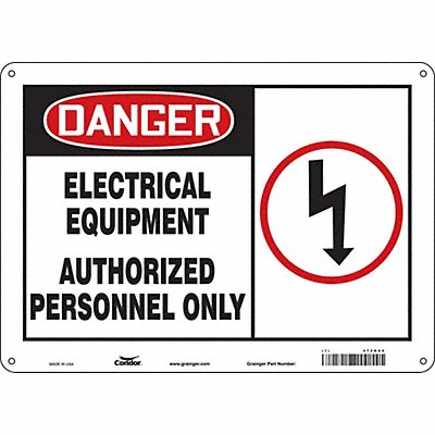 CONDOR 472N84 Safety Sign 10 in x 14 in Polyethylene