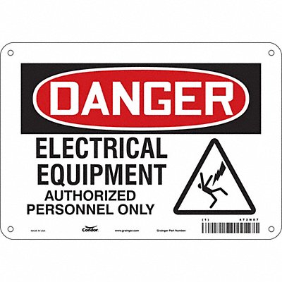 CONDOR 472N87 Safety Sign 7 in x 10 in Aluminum